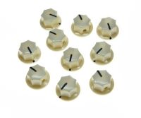 KAISH 10x Ivory Small Size MXR Style Skirted AMP Knob Effects Pedal Knobs Brass Insert