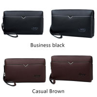 JEEP BULUO ND Mens Day Clutch Bag Luxury nd High Quality Handle Bag Spilt Leather Long Large Wallet bags Male Business