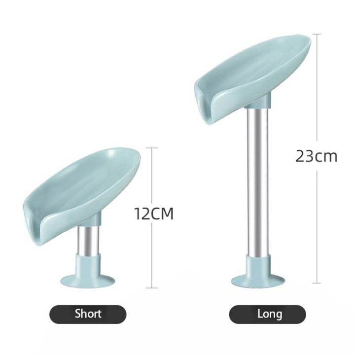 leaf-shaped-soap-box-holder-dish-leaf-non-porous-upright-suction-cup-drainage-free-standing-drain-storage-toilet-laundry-soap-dishes