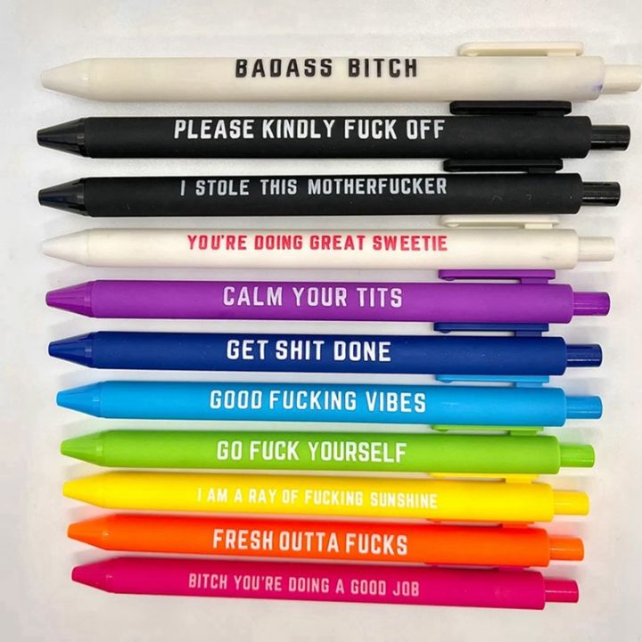 22pcs-swear-word-daily-pen-novelty-pen-dirty-cuss-word-pens-for-each-day-of-the-week-funny-gift