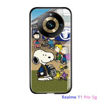 เคส Realme 11 Pro 5G Realme 11 Pro + 5G สุดหรูลายการ์ตูนน่ารักสำหรับเด็กผู้หญิงสนูปี้ตุ๊กตาสุนัขเคสไล่ระดับสีกระจกนิรภัยมันวาวเคสใส่โทรศัพท์