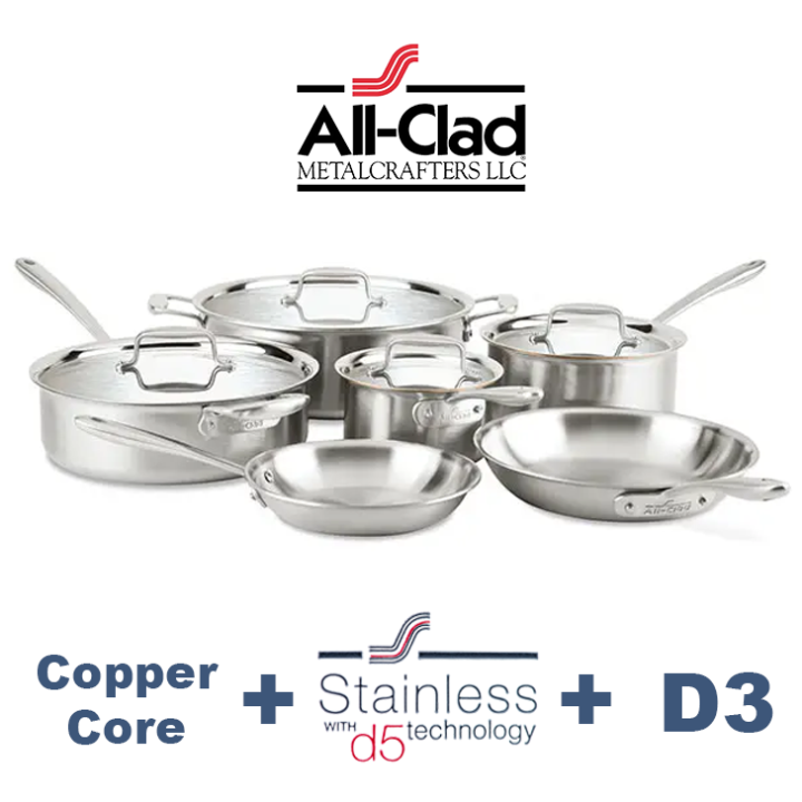 AllClad 10Piece Collective Stainless Steel Cookware Set, Pots and