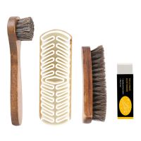 Boots Nubuck Cleaning Kit Shoe Brushes Polishing Applicator Horse Hair Lotus Tree Shoe Care