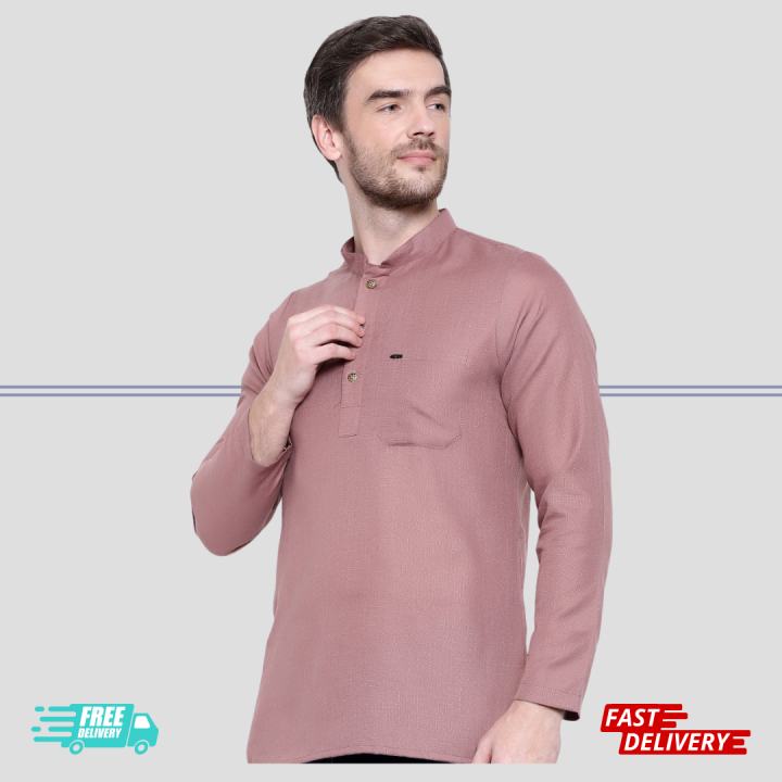 KURTA RAYA CEKAK MUSANG COTTON PREMIUM . Lengan Panjang Berpoket (2001 ...