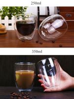 New 80150250 350ml Heat Resistant Double Wall Cup Beer Coffee Cups Handmade Healthy Drink Mug Tea Transparent Drinkware