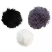 SANGIACCA ป้องกันลม สากล สีดำ ไมโครโฟน กลางแจ้ง Furry Wind Muff ไมโครโฟนกระจกหน้ารถ ลาวาเลียร์ กระจกบังลม Lapel