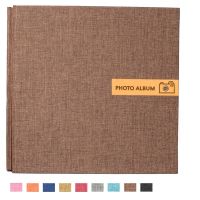 High-Grade 16 Inch linen Photo Album Handmade DIY Self-Adhesive Scrapbook Couple Baby Growth Record Book Family Photo Collection