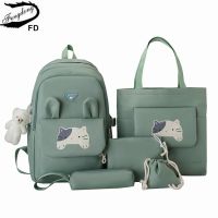 6pcs/set Cute schoolbags for kids girls Large Capacity Junior High School Student Backpack Cartoon Bookbag Primary School bags