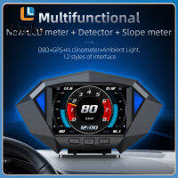 【 SH1】 P1 Head Up Display Obd Gps Hud Hd Lcd เครื่องมือสมาร์ทดิจิตอล Speedometer Slope Tilt Meter อุปกรณ์อิเล็กทรอนิกส์ในรถยนต์