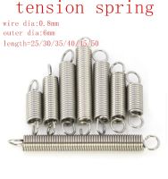 5pcs/lot 0.8 x 6 x L 0.8mm stainless steel Tension spring with a hook extension spring length 20mm to 60mm