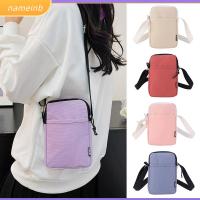 NAMEINB สำหรับผู้หญิง กระเป๋ามีซิป เล็กๆน้อยๆ สีทึบทึบ กระเป๋า Crossbody กระเป๋าสะพายไหล่แบบสั้น กระเป๋าใส่โทรศัพท์ กระเป๋าถือแบบถือ