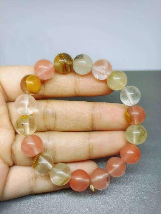 กำไลข้อมือหินคุนไซต์-kunzite-สีโทนส้ม-ชมพู-ขนาด-10-มม