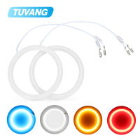 2x Angel Eyes Halo Ring 3528 LED Chip Car Fog Light Motorcycle Daytime Running Light DRL With Turn Signal 80mm 85mm 90mm