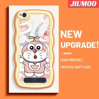 เคส JIUMOO สำหรับ Xiaomi Redmi 4A 5A เคส6A ลายโดราเอมอนสีชมพูน่ารักแฟชั่นสีสันสดใสขอบคลื่นครีมเคสโทรศัพท์แบบใสกันกระแทกเคสโปร่งใสป้องกันเลนส์กล้องปลอกซิลิโคนนิ่ม