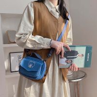 ROMOLA Kawaii Crossbody กระเป๋าลำลองผู้หญิงสำหรับนักเรียนของขวัญสีทึบกระเป๋าสะพายรูปหมีกระเป๋าถือสะพายไหล่กระเป๋าสะพายข้างกระเป๋าผ้าใบกระเป๋าหิ้ว