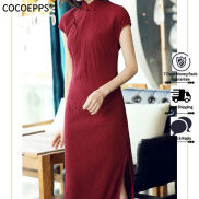 COCOEPPS Summer Chinese Style Mid-length Cheongsam Improved Version Dress