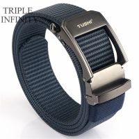 New Design Outdoor Sport Belt Alloy Automatic Buckle Casual Belt For Man Breathable Thick Nylon Strap 120CM Length Waist Support