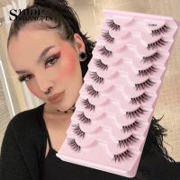 Half Lashes 3/5/10Pairs Mink Eyelashes Cat Eye Crisscross Transparent / Black Band False Eyelashes Natural False Lashes Cilios