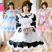 ITA แขนยาวนุ่ม P เครื่องแต่งกาย LOL ชุดแม่บ้าน COS ชุดฮาโลวีน Alice Dream Wonderland Sister Moe Princess Dress