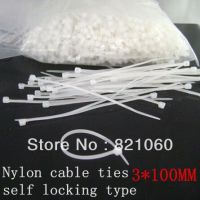 Nylon cable tie/cable ties self locking type 3*100MM 800+PCS/LOT Cable Management