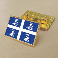 Martinique flag national flag pin 2.5*1.5cm zinc die-cast PVC colour coated gold rectangular rectangular medallion badge without added resin