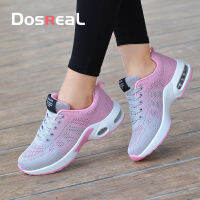 DOSREAL รองเท้าผ้าใบสำหรับสตรีตาข่ายหมอนลมระบายอากาศรองเท้าขนาดใหญ่35-42 Lace Up ผู้หญิง Dance รองเท้ากีฬารองเท้า