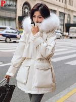 ⊕✕ Cotton Padded Faux Fur Hooded Parka Chaqueta Pockets Parcas Chamarras Baggy Snow Wear Coats Jaqueta New