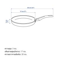 ?สินค้าขายดี? [กระทะทอด 17 ซม.] แท้ กระทะทอดไร้น้ำมัน กระทะเทฟล่อน