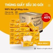 Giấy ăn thùng 30 gói Silkwell dai -không mủn - không bụi giấy