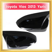 ZR สำหรับโตโยต้า Vios 2013 Yaris Bmw M Design กระจกข้างสีดำพิมพ์คาร์บอน