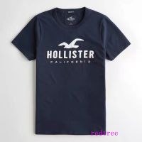 Hollister เสื้อยืดผู้ชาย แท้ เสื้อยืด เสื้อยืดผ้าฝ้าย men t-shirt men short sleeve เสื้อยืดสีน้ำเงิน