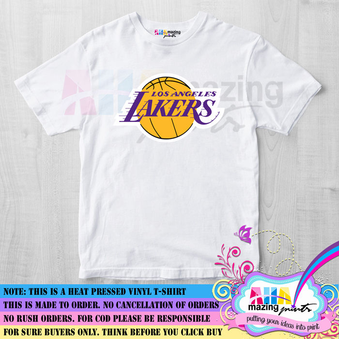 kidsthisrt1 Lakers Fan Customized Personalized Name Number T-Shirt Clothing Girl and Boy Kids Shirt Children Toddler Shirt