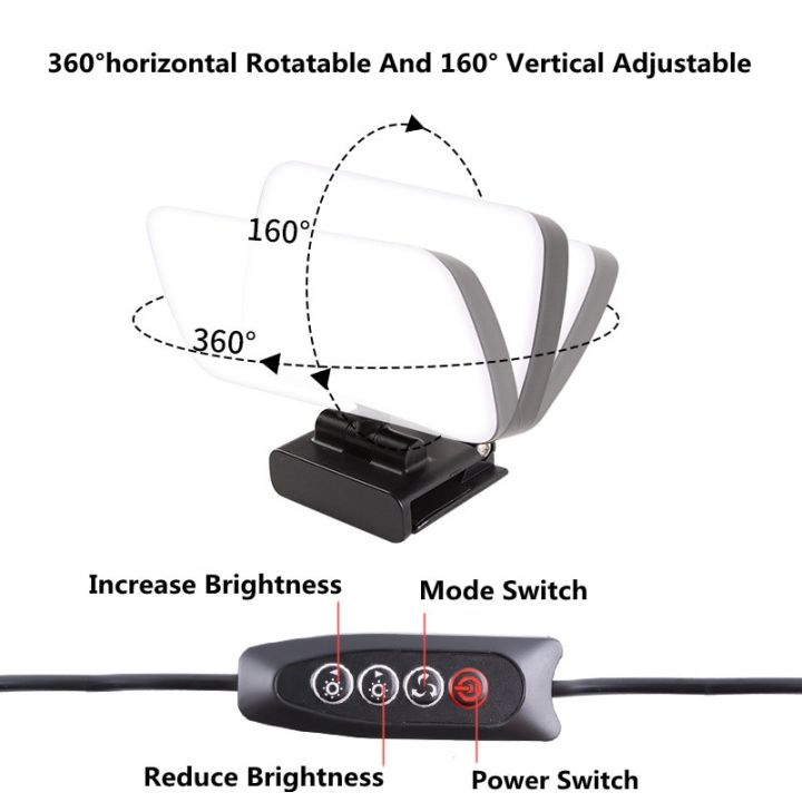 ไฟแฟลชวิดีโอ-led-ทรงลูกบาศก์การประชุมทางไกลผ่านระบบวิดีโอ6500kportable-พร้อมคลิปสำหรับการถ่ายทอดสดไฟเว็บแคมคอมพิวเตอร์แล็ปท็อป