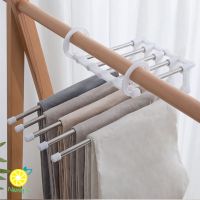 ไม้แขวนเสื้อ ไม้แขวนกางเกง ไม้แขวนสแตนเลส ประหยัดพื้นที่ ไม้แขวนกางเกง 6 ตัว Clothes Pants Hanger ที่แขวนกางเกง