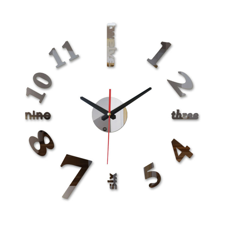 cod-อะคริลิค-นาฬิกาแขวนผนัง-นาฬิกาแฟชั่น-3d-สติ๊กเกอร์ติดผนังสามมิติสำหรับตกแต่งบ้าน-z221