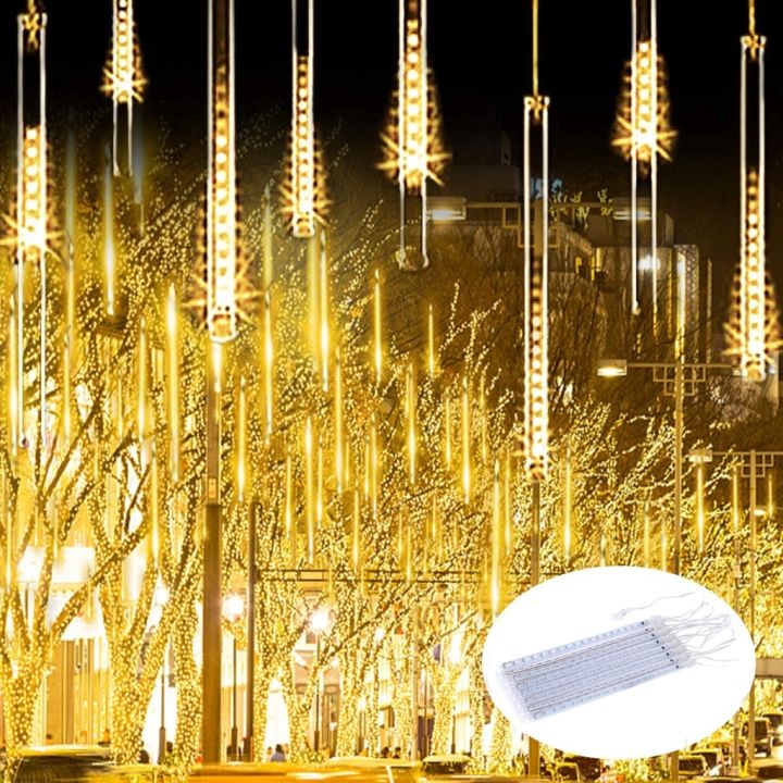 ready-stock-lampu-raya-solar-led-lights-8-tube-ac-led-meteor-shower-light-outdoor-solar-string-lights-christmas-fairy-light-falling-rain-icicle-store-wedding-family-decoration