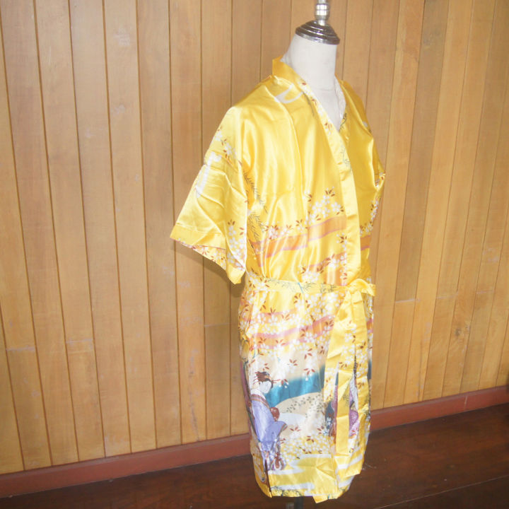 kimono-yellow-wear-to-bed-comfortable-to-wear-wear-to-the-house-put-on-after-bathing-สีเหลือง-ใส่นอน-ใส่สบาย-ใส่อยู่กับบ้าน-ใส่หลังอาบน้ำ-ความยาว112-ซ-ม-กว้าง-112ซ-ม-แขน-25-ซ-ม