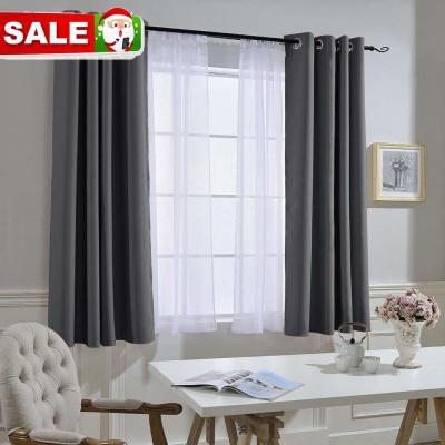 1 Panel Black Room Darkening Curtains Draperies Microfiber Noise Reducing Thermal Insulated with Eyelets for House Decotaion