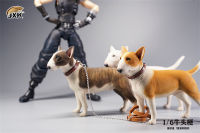 JXK 1:6 Scale Bull Terrier รูปสุนัขสัตว์เลี้ยง Healing รูปน่ารัก Canidae สัตว์สะสมของเล่นเรซิ่นเดสก์ท็อปตกแต่ง Gift