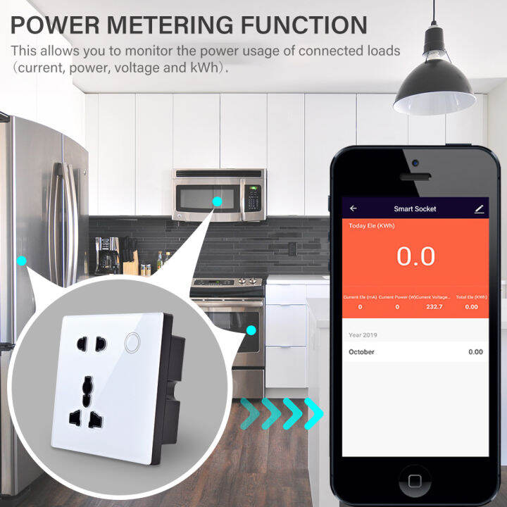 สมาร์ท-wifi-ผนังซ็อกเก็ตสหราชอาณาจักร-un-สวิทช์สัมผัสแผงกระจกบ้านเต้าเสียบไฟฟ้าการควบคุมระยะไกลไร้สาย-alexa