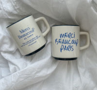 แก้วกาแฟ MERCI BEAUCOPE PARIS แก้วเซรามิก แก้วเกาหลี