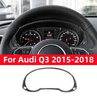 For Audi Q3 2015-2018 Accessories Carbon Fiber Interior Car Tachometer Surround Trim Sticker Modification Decoration Frame