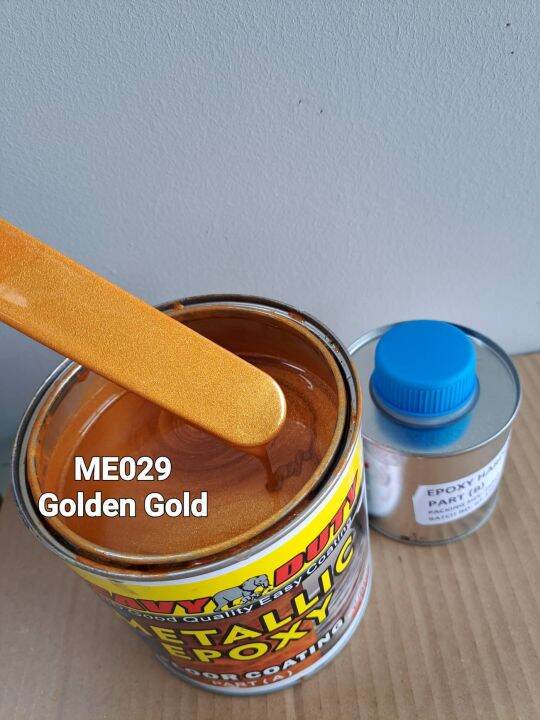 ME029 GOLDEN GOLD ( Metallic Epoxy Paint ) 1L METALLIC EPOXY FLOOR