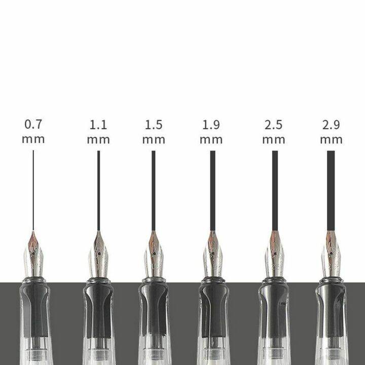 sameple-0-7-1-1-1-9-2-5-2-9มม-ปากกาเขียนพู่กัน-ปลายแบน-การเขียนระบายสี-ปากกาหมึกศิลปะ-ปากกาปากเป็ด-ที่มีคุณภาพสูง-อุปกรณ์การศึกษา-นักเรียนก็อก