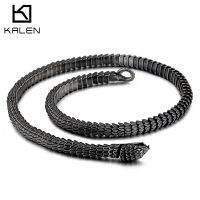 KALEN Punk สร้อยคองูเสน่ห์ของผู้ชาย60Cm ทำจากสเตนเลสสตีลโซ่เคลือบโชคเกอร์พรไวเปอร์เครื่องประดับ