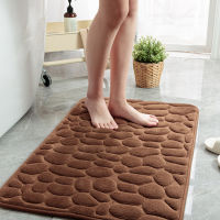 【cw】Cobblestone Embossed Bathroom Bath Mat Coral Fleece Non-slip Car In Bathtub Floor Rug Shower Room Doormat Memory Foam Pad 【hot】