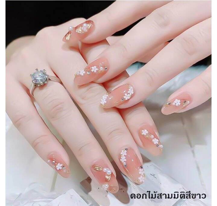 kariooo-อะไหล่ติดเล็บ-ใหม่สุทธิสีแดงระเบิดสีขาวดอกไม้เรซิ่นห้าดอกเครื่องประดับเล็บอุปกรณ์ตกแต่งเล็บสามมิติ-กล่อง-12-ช่อง-ng100