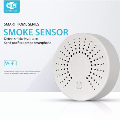 TUYA เครื่องตรวจจับควัน Wi-fi Smart Store  เซ็นเซอร์เตือนภัยแบบไร้สายระบบสัญญาณเตือนภัย Smoke Sensor