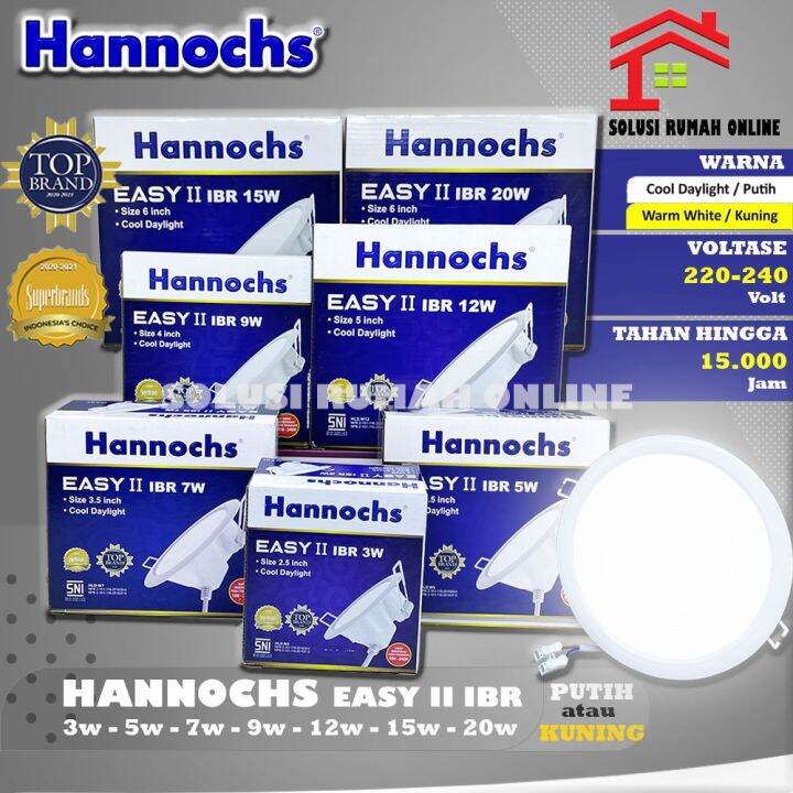 Hannochs Downlight LED EASY II IBR Bulat Putih / Kuning 3 - 20 Watt ...