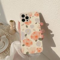 （A New sale）ความอร่อย♈เคสโทรศัพท์หนังสังเคราะห์เคสโทรศัพท์เคสโทรศัพท์ Tpu ลายดอกไม้ย้อนยุคสำหรับ iPhone 11 Pro Max X Xr Xs 7 8 Plus Se 2020 12 Pro Max Mini